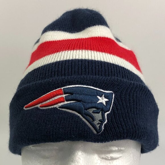 New England Patriots 47 Brand Red White And Blue Toboggan - Picture 1 of 6